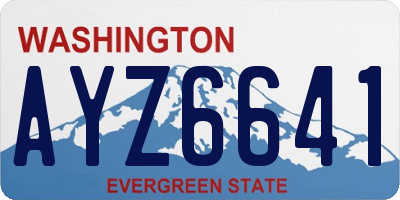 WA license plate AYZ6641