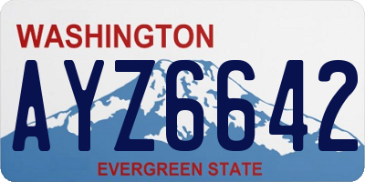 WA license plate AYZ6642