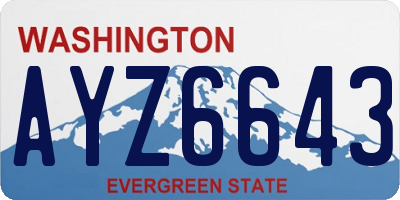 WA license plate AYZ6643