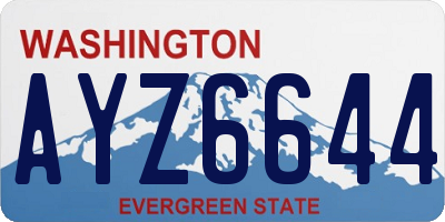 WA license plate AYZ6644