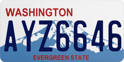 WA license plate AYZ6646