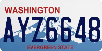 WA license plate AYZ6648