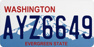 WA license plate AYZ6649