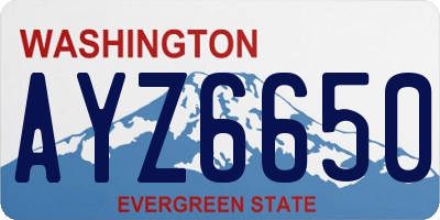 WA license plate AYZ6650