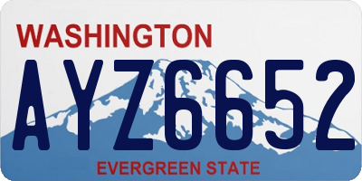 WA license plate AYZ6652