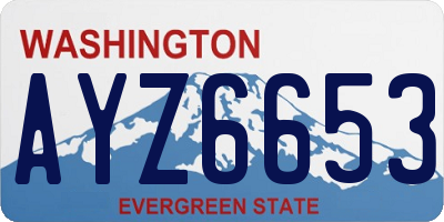 WA license plate AYZ6653