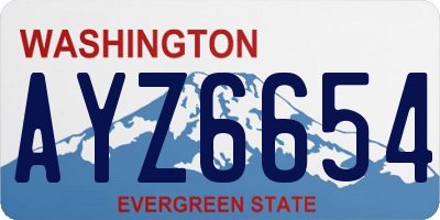 WA license plate AYZ6654