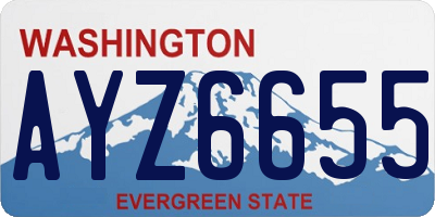 WA license plate AYZ6655