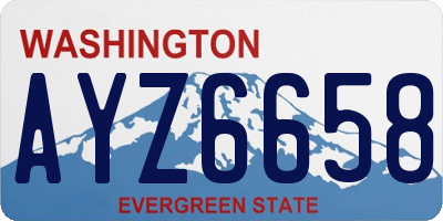 WA license plate AYZ6658