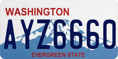 WA license plate AYZ6660