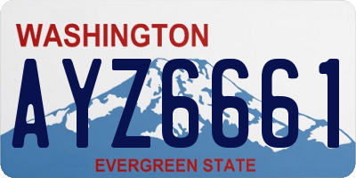 WA license plate AYZ6661