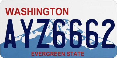 WA license plate AYZ6662