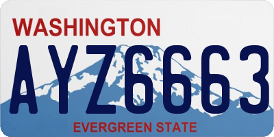 WA license plate AYZ6663