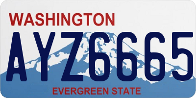 WA license plate AYZ6665