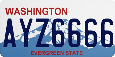 WA license plate AYZ6666