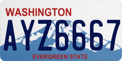 WA license plate AYZ6667