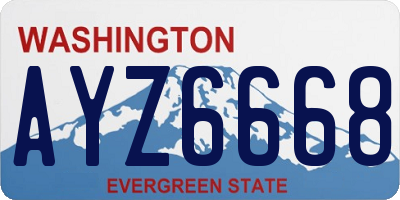 WA license plate AYZ6668