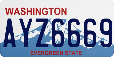 WA license plate AYZ6669