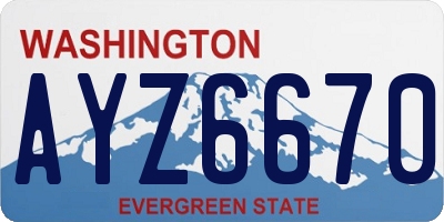 WA license plate AYZ6670