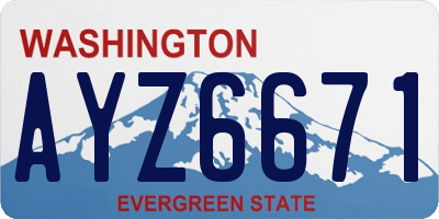 WA license plate AYZ6671