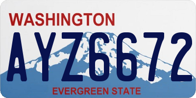 WA license plate AYZ6672