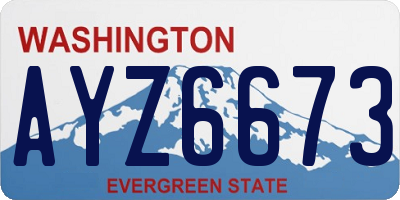 WA license plate AYZ6673