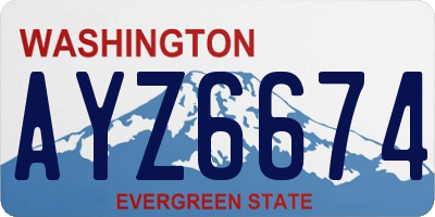 WA license plate AYZ6674