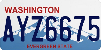 WA license plate AYZ6675