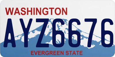 WA license plate AYZ6676