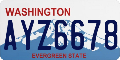 WA license plate AYZ6678