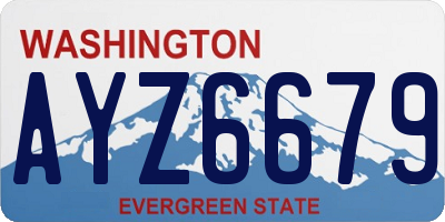 WA license plate AYZ6679