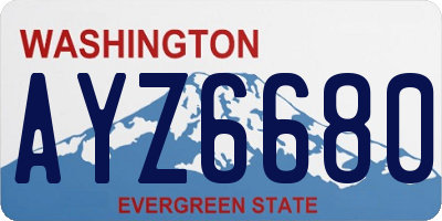 WA license plate AYZ6680