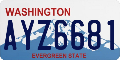 WA license plate AYZ6681