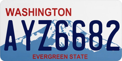 WA license plate AYZ6682