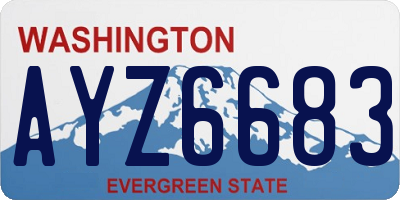 WA license plate AYZ6683