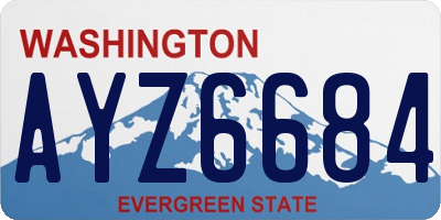 WA license plate AYZ6684