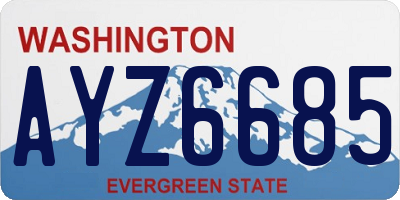 WA license plate AYZ6685