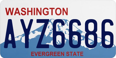 WA license plate AYZ6686