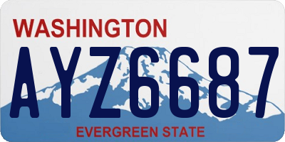 WA license plate AYZ6687