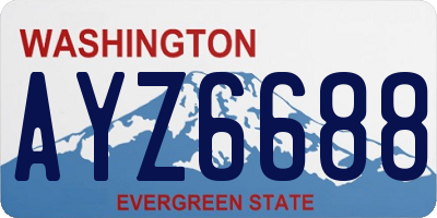 WA license plate AYZ6688