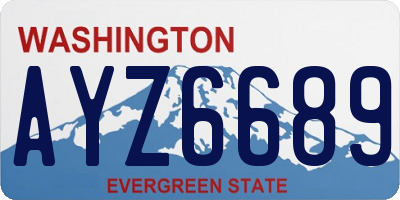 WA license plate AYZ6689