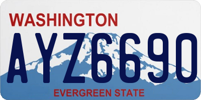 WA license plate AYZ6690