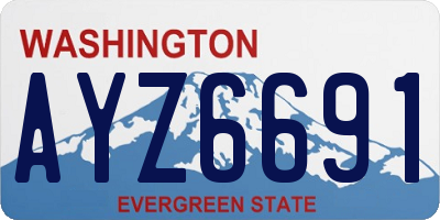 WA license plate AYZ6691