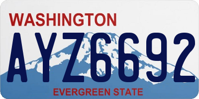 WA license plate AYZ6692