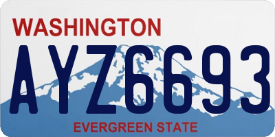 WA license plate AYZ6693