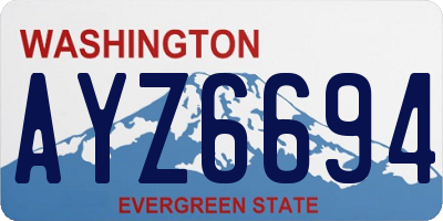 WA license plate AYZ6694