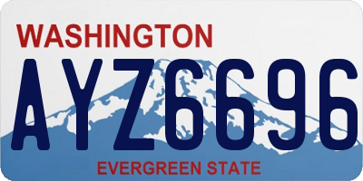 WA license plate AYZ6696