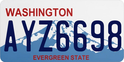 WA license plate AYZ6698