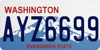 WA license plate AYZ6699