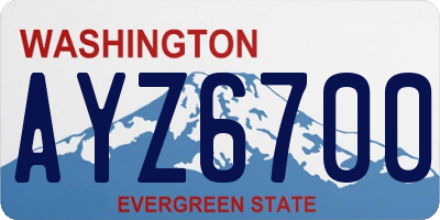 WA license plate AYZ6700